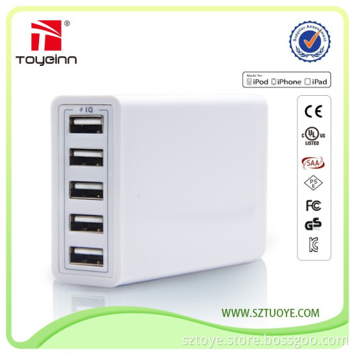 5 USB Port Multi-function Charger Power Adapter for iPhone US/EU /UK